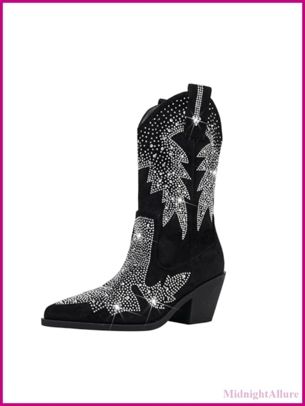 Sparkly Rhinestone Bling Suede Cowgirl Western Boots